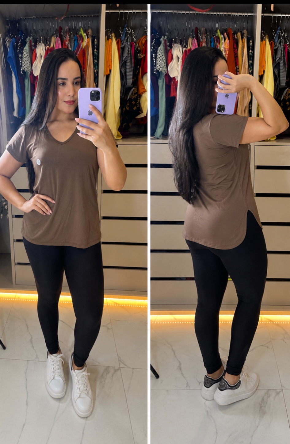 Blusa em dry fit marrom