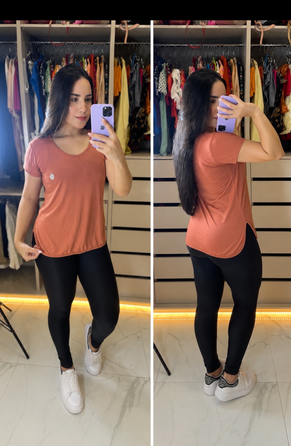 Blusa em dry fit terracotta