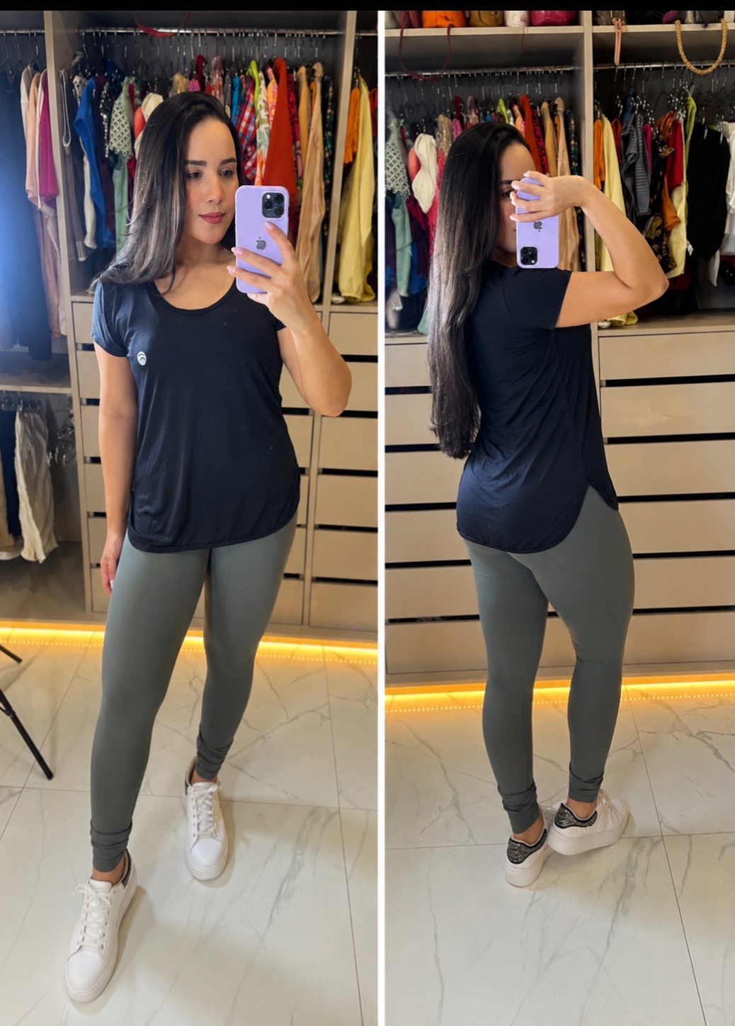 Blusa preta em dry fit