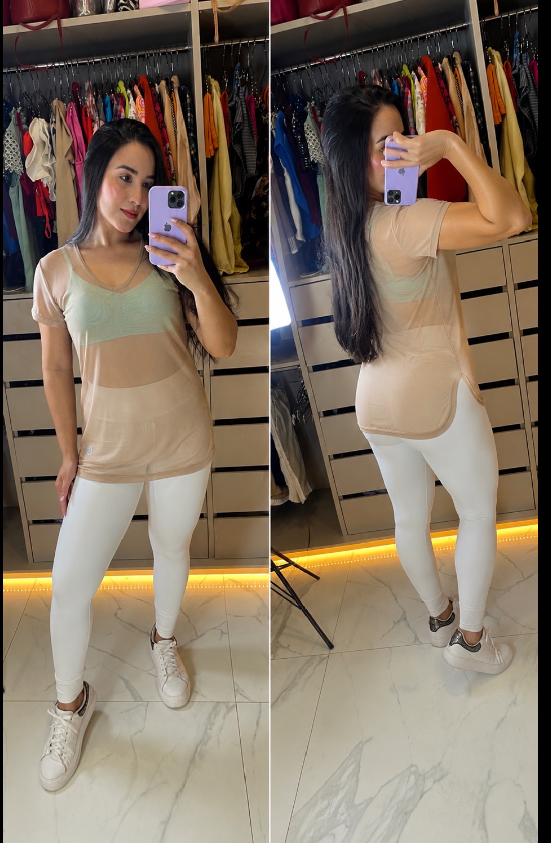 Blusa tule assimétrica