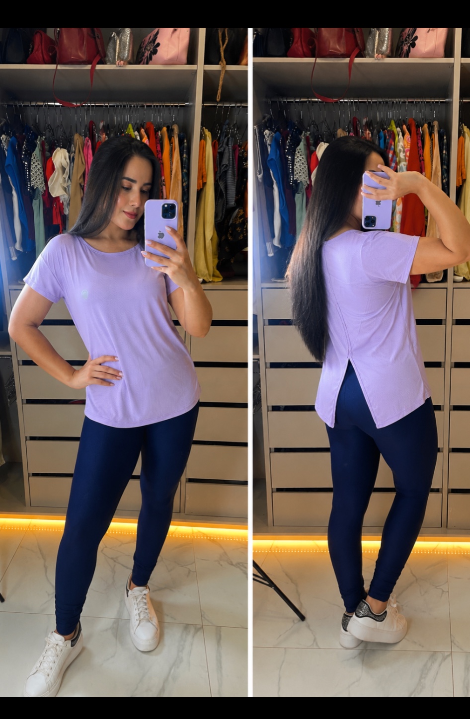 Blusa assimétrica lilás